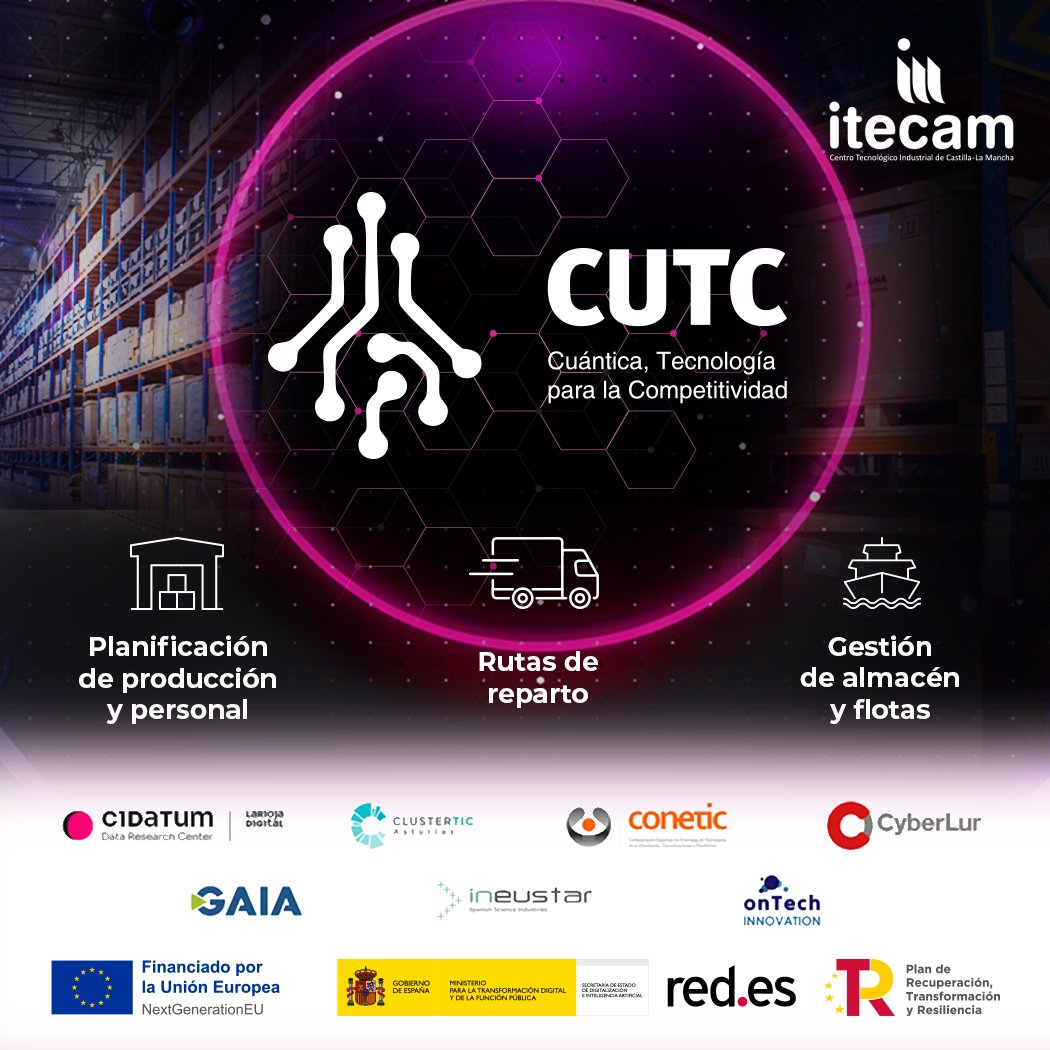 itecam_CT's tweet photo. ⚛️ ¿Planificar mejor la producción, optimizar rutas o aprovechar de forma más eficiente los recursos de una empresa? La computación cuántica abre nuevas posibilidades para abordar algunos de estos retos.
Desde el Departamento de Tecnologías Cuánticas de #Itecam, y en el marco del proyecto APP-TC, trabajamos en la aplicación de computación cuántica a problemas de optimización logística e industrial en los que existen un gran número de variables y posibles combinaciones.
¿En qué se traduce esto? En casos de uso concretos como:
🔹 Planificación de la producción: optimización del corte de piezas metálicas para minimizar el desperdicio de material, con resultados ya validados en hardware cuántico real.
🔹 Rutas de reparto: optimización de la planificación de rutas de vehículos.
🔹 Gestión de almacenes y flotas: exploración de nuevas formulaciones para mejorar la asignación de recursos y la planificación de inventarios.
🔹 Planificación de producción y personal: optimización del tiempo que máquinas y trabajadores dedican a diferentes procesos y tareas en función de sus capacidades.
APP-TC (Alianza Público-Privada en Tecnologías Cuánticas para el Desarrollo Inteligente del País) es una iniciativa coordinada por @ClusterGaia y financiada por @redpuntoes , con fondos #NextGenerationEU, en el marco de la Estrategia de Tecnologías Cuánticas de España 2025-2030.
🤝 Participan: @ClusterGaia , @Cidaut , @ClusterTICAstur , @conetic , @CyberlurEs ,
@ineustar - Spanish Science Industry Association,
@ontech_innova e #Itecam.
#APPTC #TecnologiasCuanticas #ComputacionCuantica #QuantumComputing #InteligenciaArtificial #Innovacion #Industria #Digitalizacion #NextGenerationEU