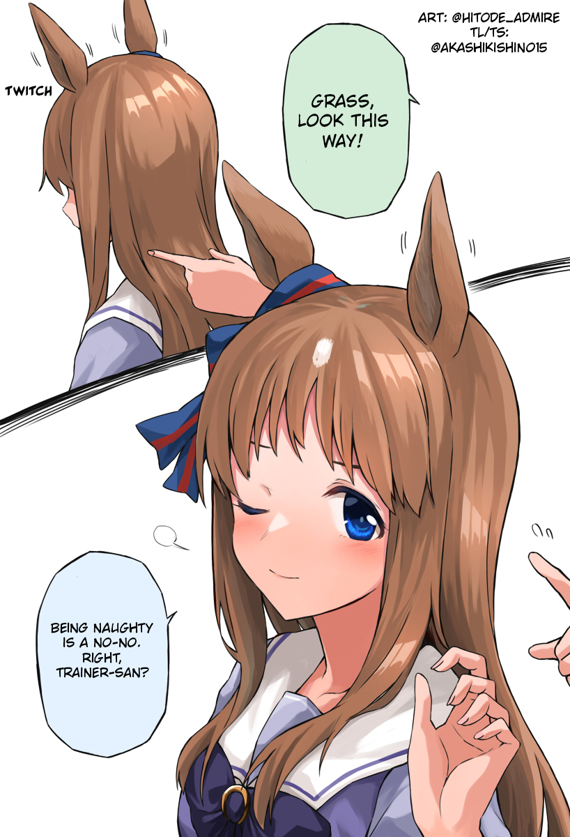 AkashiKishino15's tweet photo. #AkashiTL
By @/hitode_admire 

"Grass Wonder noticed. I want to touch her cheek"

#ウマ娘 #Umamusume 
#ウマ娘英訳 #UmaTranslations

Source: https://t.co/PI2SlvPT6g https://t.co/kovapazS3J