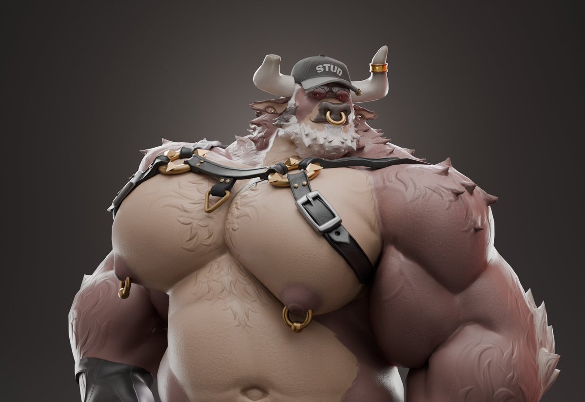 gabel256's tweet photo. Stud, the big beefy bull, landed in 3D :D Who is ready to see a fun growing animation of him 👀 

Model by the always amazing @Da_Ddy22 https://t.co/xqYISAU1CT
