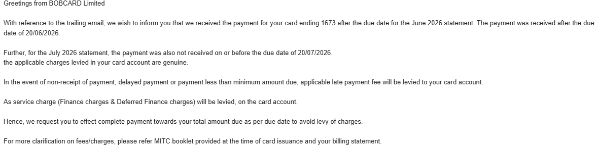 caashokagarwal's tweet photo. @bobcardofficial This is the reply ? Thats why I said that it is #unfair to charges Rs 6471 for a 10 days delay payment of Rs 1167/- . Whether it is justified @RBI @ICAI if is justified, please close my card. and @RBI please give them knife to cut the neck of people alongwith credit card. https://t.co/oJjLUsSdOO