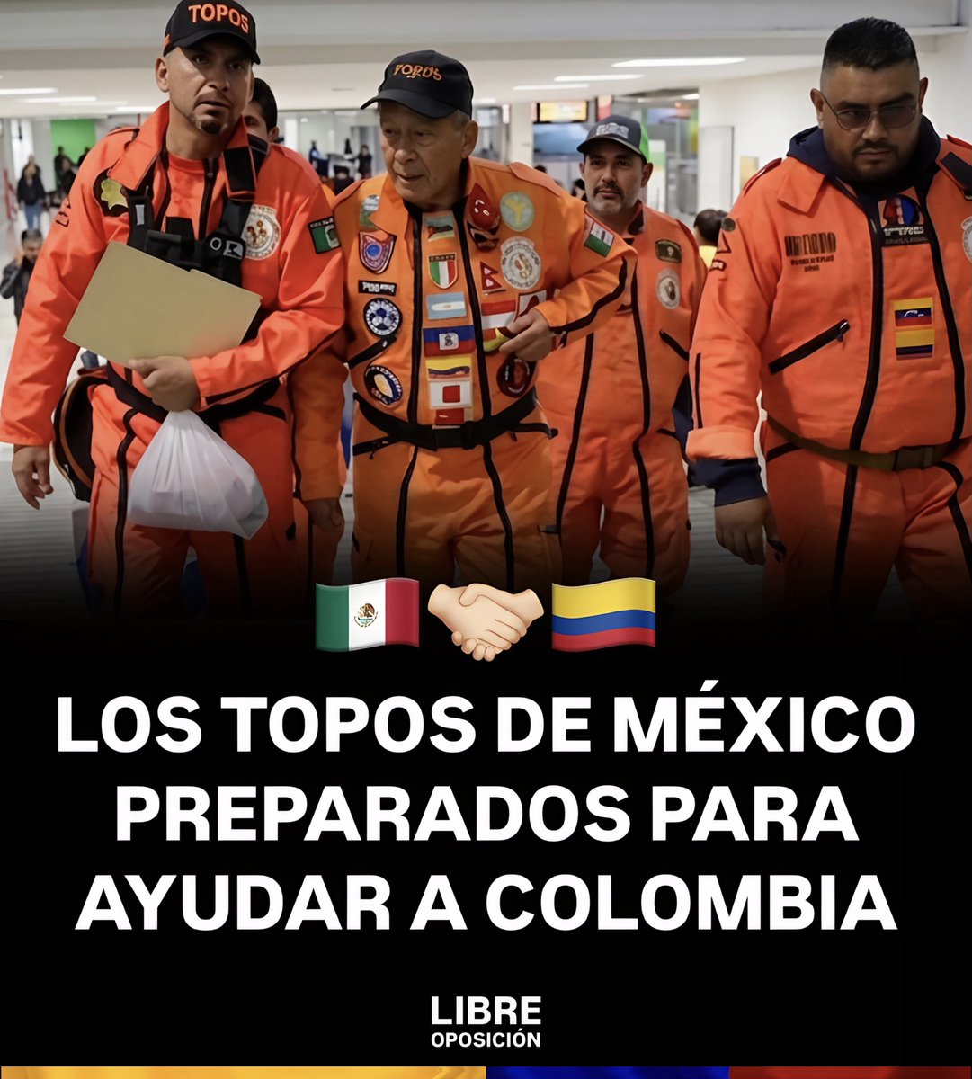 Libre_Oposicion's tweet photo. 🇲🇽🤝🏻🇨🇴 | Topos Azteca, uno de los mejores equipos de rescate frente a desastres naturales, se encuentra totalmente dispuesto a brindarle a Colombia toda la ayuda necesaria después del terremoto. https://t.co/HMSYEAz07Y