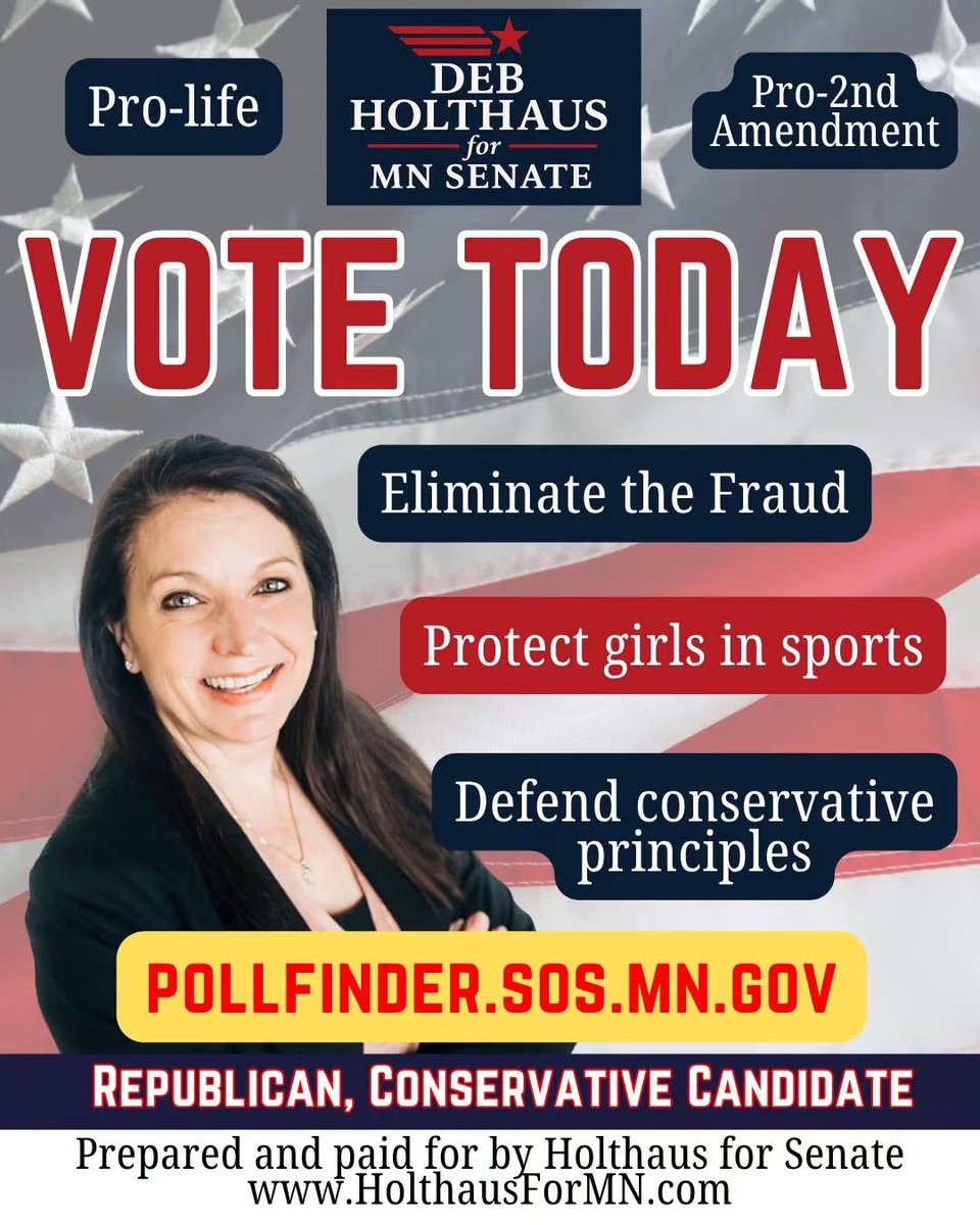 HolthausForMN's tweet photo. Today is the day! The polls are open now! 

Click here to see where to vote today:
https://t.co/z9zLPT8FwZ

Your vote matters in this Primary. Vote Holthaus for MN Senate. 

Polls are open until 8pm. 

#MNPrimary https://t.co/jM4FJ0lzHU