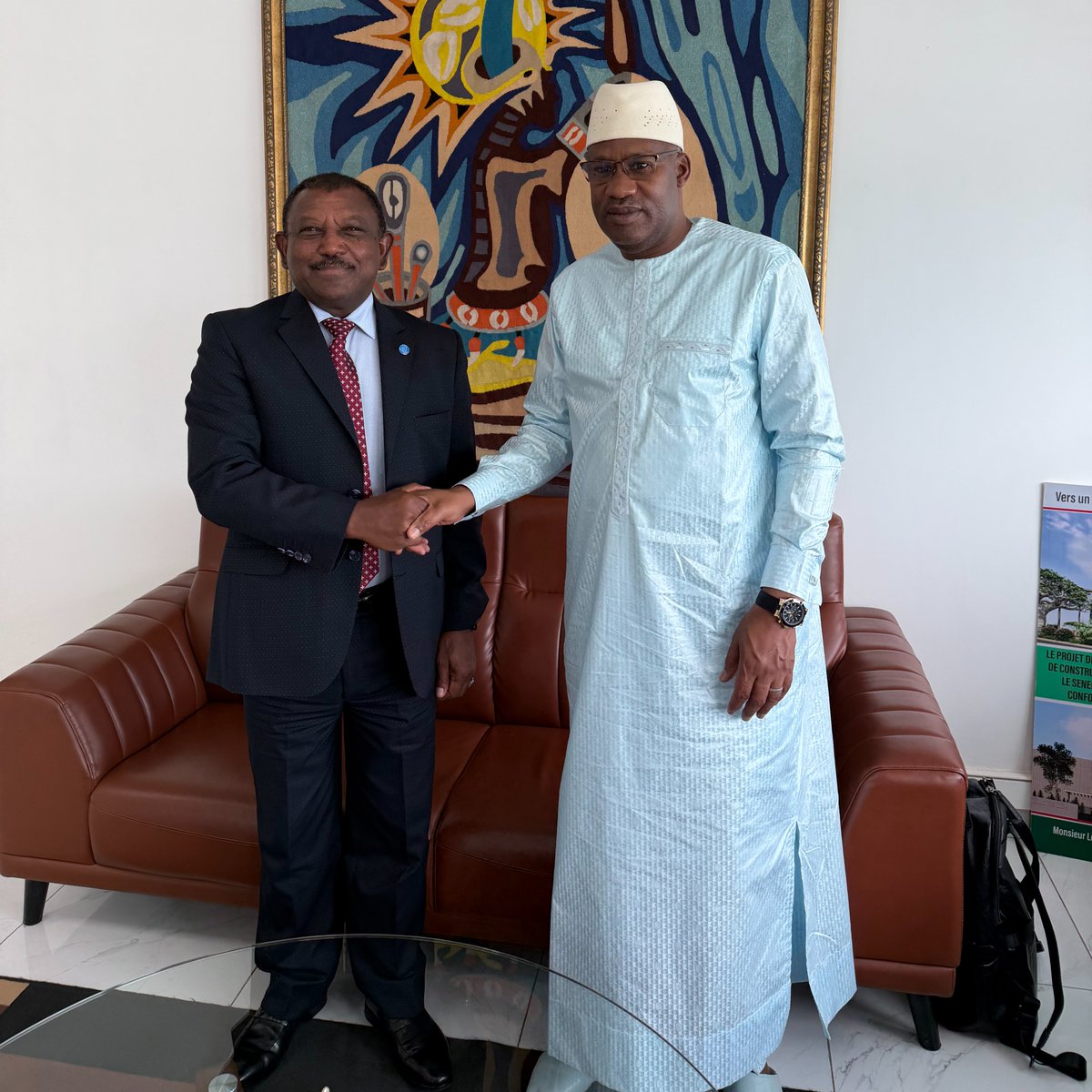 IAEATC's tweet photo. 🇸🇳Last week, @IAEAorg discussed strengthening the IAEA technical cooperation programme in Senegal and advancing collaboration under @AFRAAfrica with @Boubacarcamou, Minister of Higher Education, Research and Innovation, and @Dribrahimasy72, Minister of Health and Public Hygiene. https://t.co/GgfEg7ePco