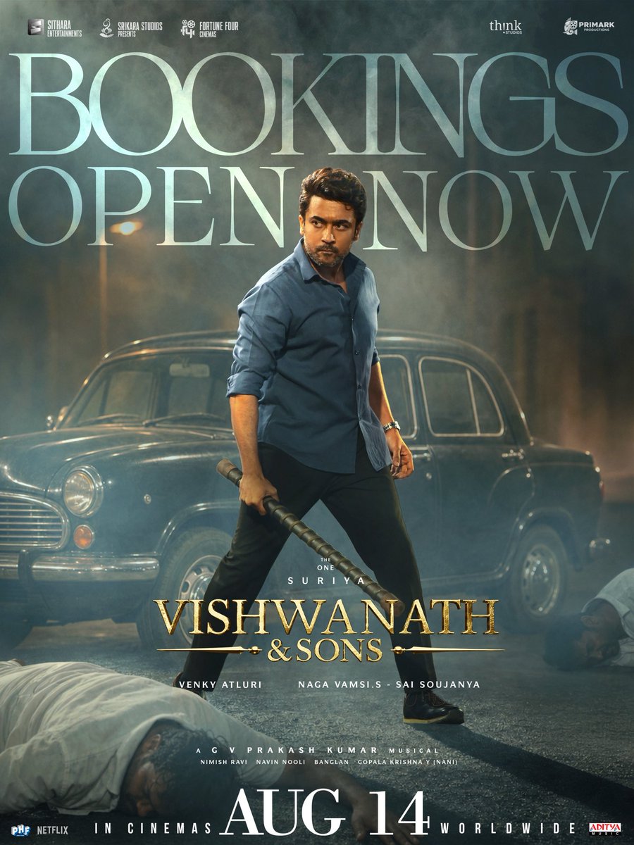 SitharaEnts's tweet photo. Sanjay Vishwanath has arrived 💥

Now it’s your turn to bring the whole family to the theatres ❤️

#VishwanathAndSons Bookings Open Now 🥳🥳🥳

#VASonAUG14th 
@Suriya_offl #VenkyAtluri @_mamithabaiju @realradikaa @TandonRaveena @gvprakash @vamsi84 @NavinNooli @NimishRavi @Banglan16034849 @balajesaar #SaiSoujanya @ynakg2 @SitharaEnts @Fortune4Cinemas #SrikaraStudios @ThinkStudiosInd @adityamusic @PrimarkProd @PharsFilm