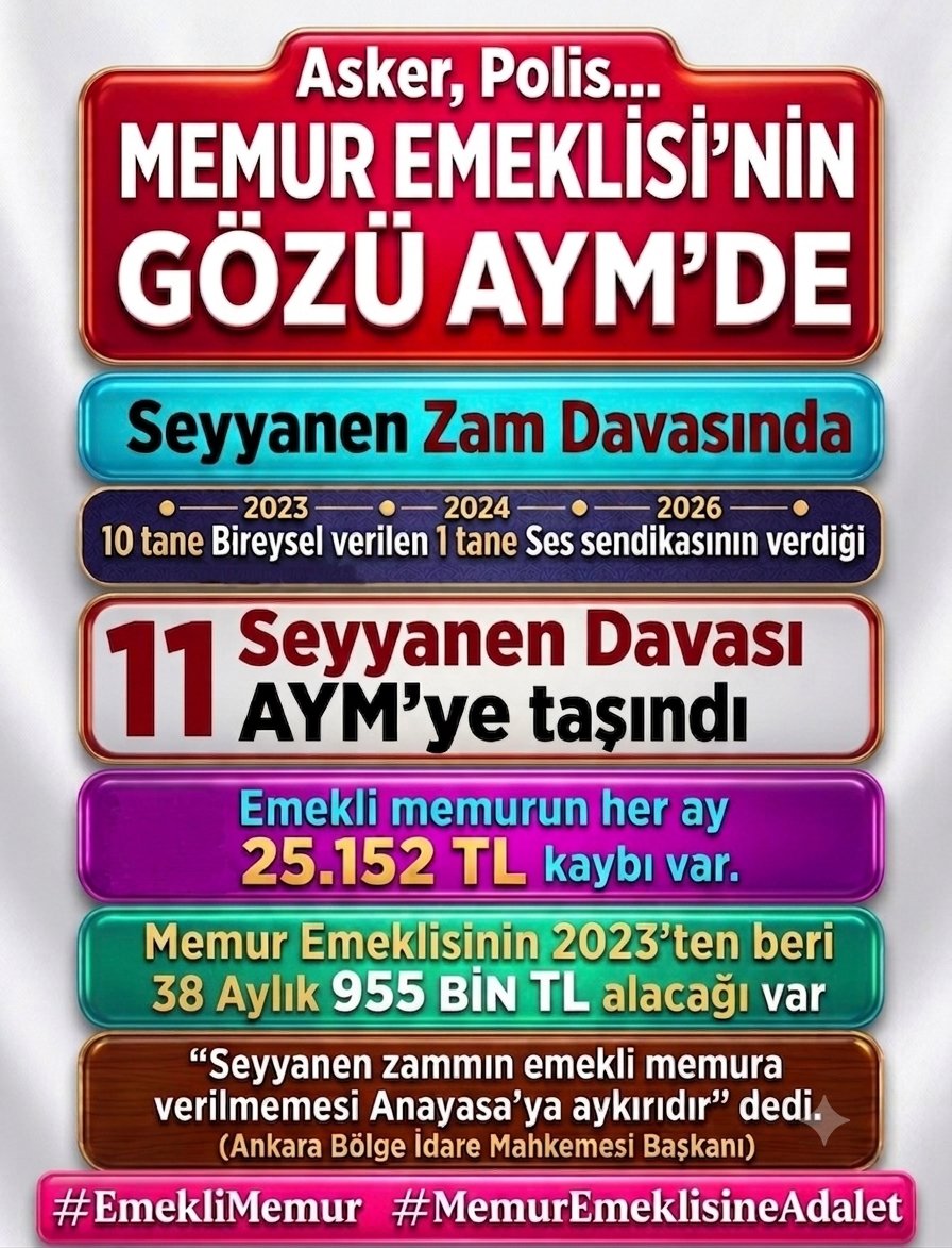 Memur_Emekli33's tweet photo. Memur Emeklilerine zam kapıda değil Memur Emeklileri 2023 ten beri aylıklarına yansımayan Seyyanen hakkını alacak 
#EmekliMemur
#MemurEmeklisineAdalet https://t.co/ZXHfGLlbPS
