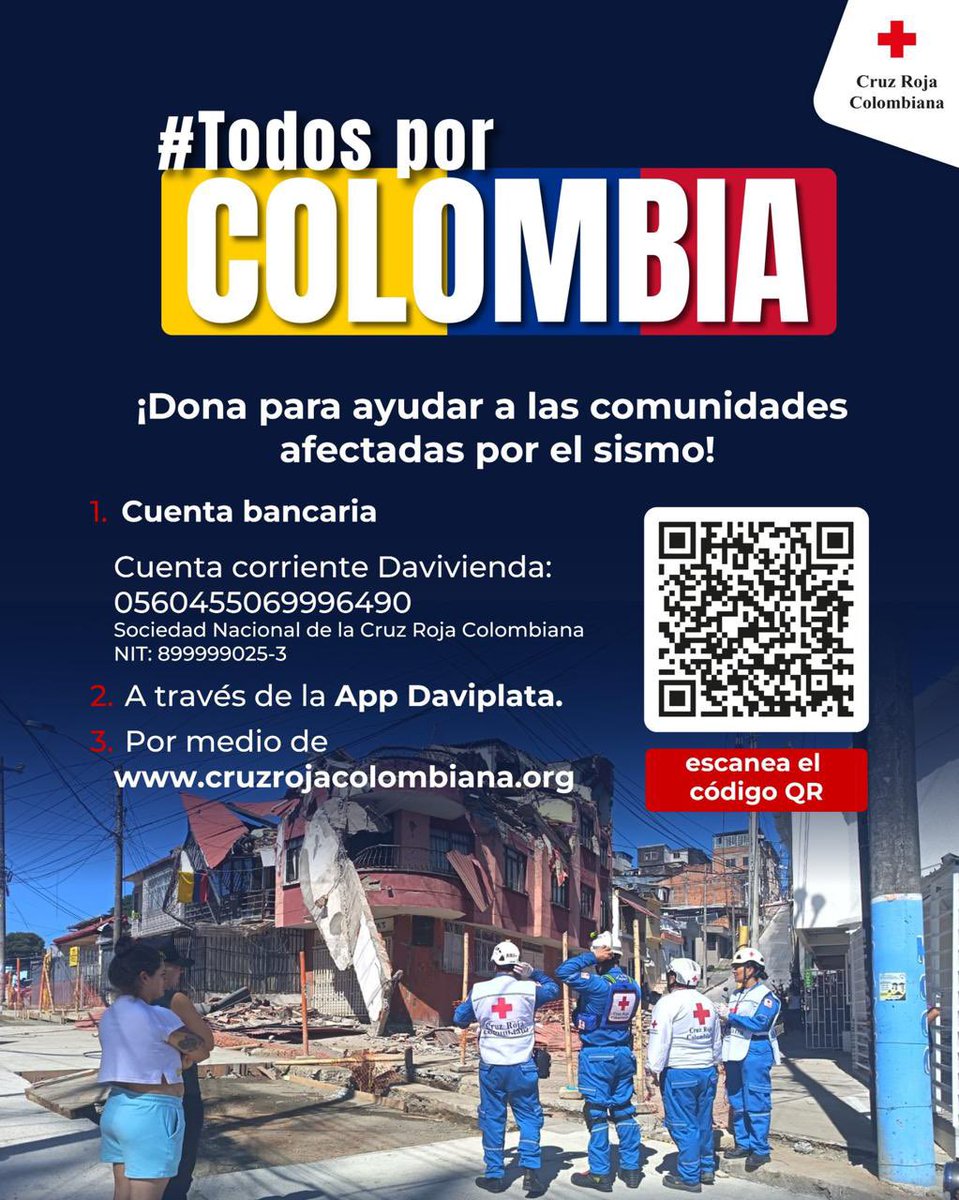 LuisGMurillo's tweet photo. 🚨‼️URGENTE,  en este monento el Chocó necesita:

• Guantes industriales
• Lentes industriales
• Linternas
• Reflectores para actividades nocturnas
• Palas
• Tapabocas industriales L-90
• Canecas para escombros
• Maquinaria amarilla: retroexcavadoras, volquetas y otras
• Carpas
• Lámparas para zonas de obra
• Agua
• Alimentos: bocadillo, panela e hidratantes
• Medicamentos

También puedes donar a través de las cuentas oficiales de la @cruzrojacol ⬇️

Es tiempo de unirnos y ayudar. El Chocó nos necesita.