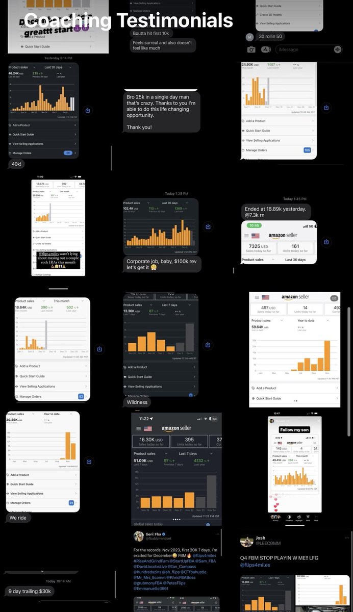 flips4miles's tweet photo. At the end of December 2025 I surveyed my coaching students and asked one question: what were your Amazon sales this month?

204 answered.

154 did $10K+
82 did $50K+
50 did $100K+

These results are just ridiculously higher than any other group in the industry… I would bet everything on that lol.

Looking to take some new student on this month for the 2026 Holiday run. Book a call here for more info: https://t.co/Jt4XuGgdr4