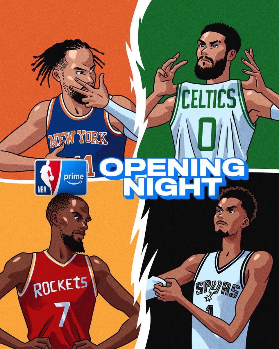 NBAonPrime's tweet photo. Who's ready for #NBAonPrime opening night?

Knicks vs. Celtics. Rockets vs. Spurs | Oct 23 🤩 https://t.co/sl8snYv9Nw