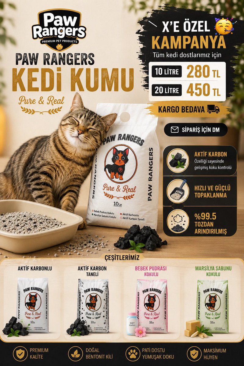 ahmettyasinny's tweet photo. Zamlanan fiyatlara inat dostlarımız için buradayız. Sipariş için DM 😻 #pawrangers #kedikumu #catlitter https://t.co/MML0VES2pp