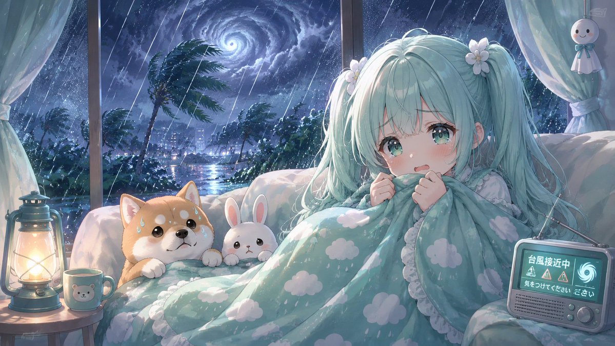 やっと風が落ち着いてきた〜🍃 今夜は眠れるかな〜？🥺🌙 おやすみ〜💤