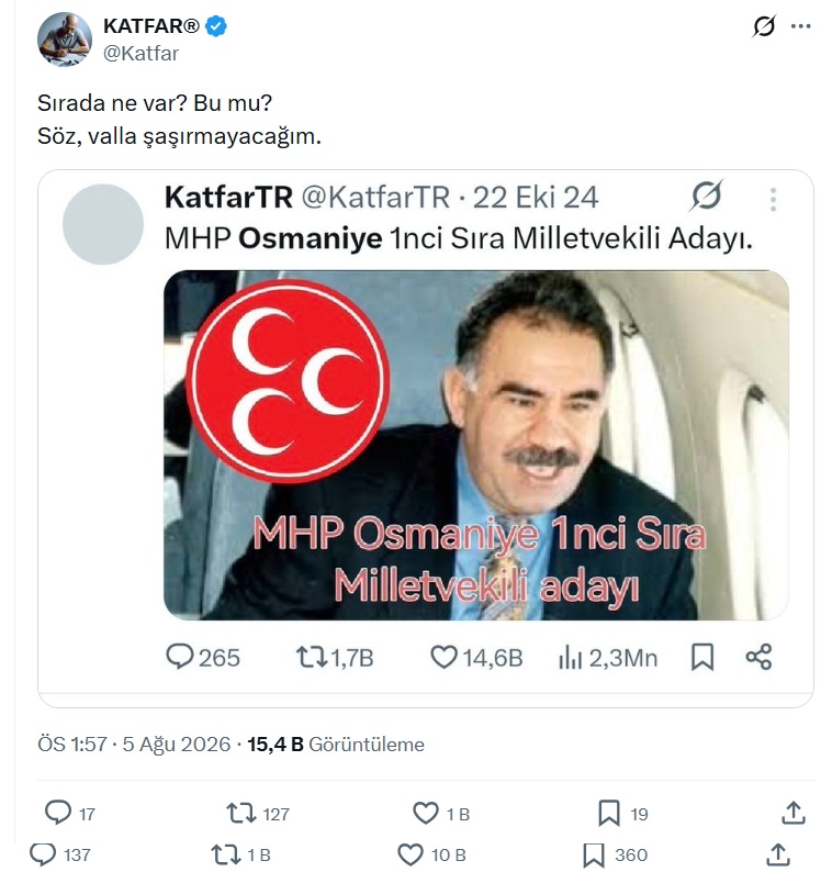 TRKatfar's tweet photo. Beni Milli Güvenliğe Tehdit olarak gördükleri ve hesabıma getirilen erişim engeli için sebep sunulan paylaşımlarım. https://t.co/Wt6Eh64A05