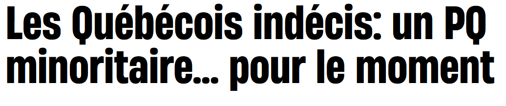 AnatoleMarsouin's tweet photo. le PLQ QS,CAQ,PCQ n'ont rien à offrir mais les Québécois sont indécis.
donc
indécis=frileux, pour être poli...

Les Québécois indécis: un PQ minoritaire... pour le moment | JDQ https://t.co/wMJNRqrxvI https://t.co/1b0Kxr7fC3