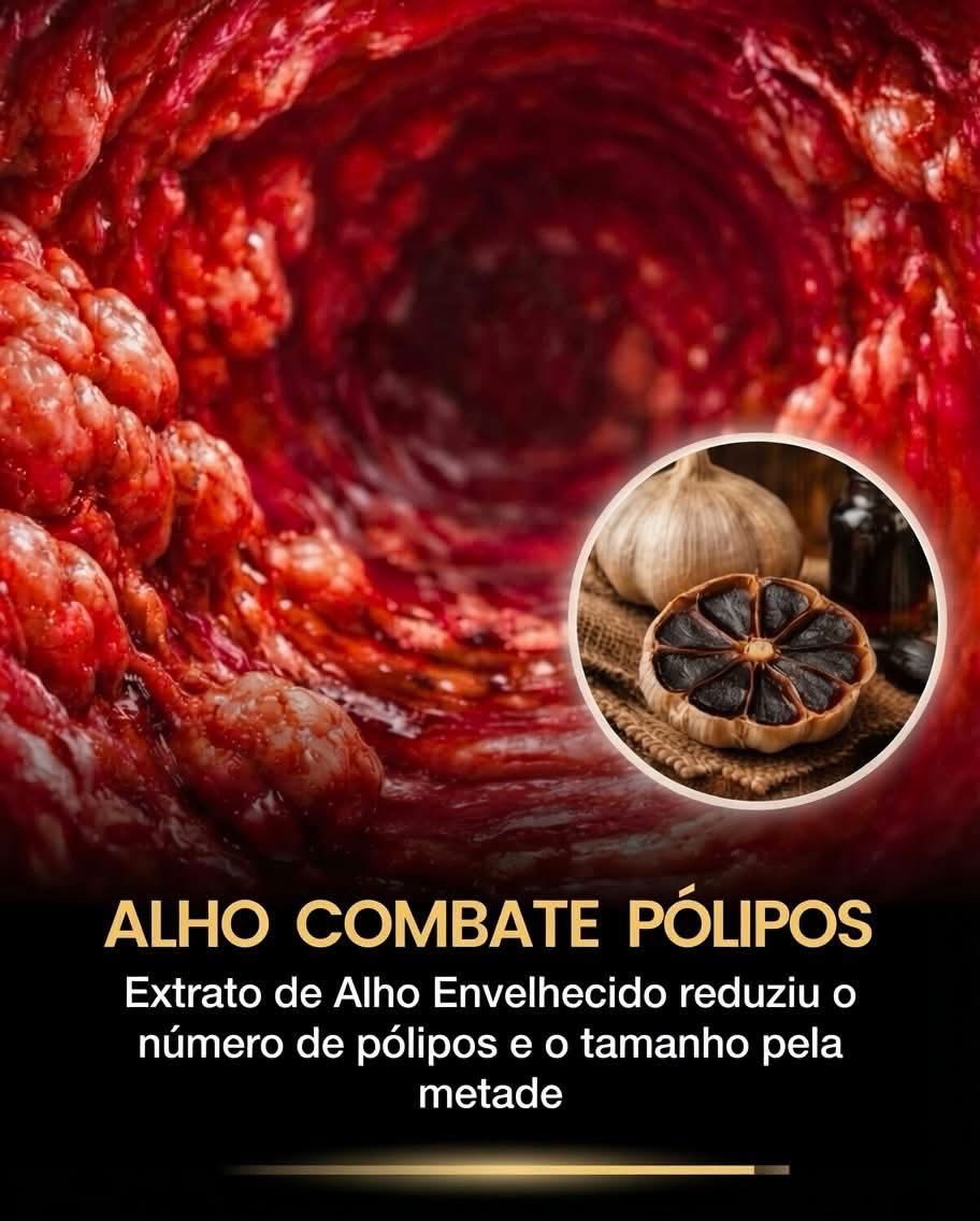 DaAcervo's tweet photo. ALHO COMBATE PÓLIPOS 

Um estudo pioneiro demonstrou que a suplementação diária com 2,4 mL de extrato de alho envelhecido, durante 12 meses, foi capaz de reduzir de forma significativa os pólipos colorretais em indivíduos avaliados.

Os participantes que receberam a dose mais alta apresentaram uma redução aproximada de 50% no número de pólipos, além de uma diminuição de até 66% no tamanho total dessas lesões. 
Esses achados sugerem que o extrato de alho envelhecido pode representar uma estratégia complementar promissora para a preservação da saúde do cólon e para a redução do risco de câncer colorretal.

Os benefícios observados parecem estar relacionados aos compostos bioativos presentes no extrato, que possuem propriedades anti-inflamatórias, ajudam a proteger o sistema digestivo, favorecem o funcionamento adequado das células e podem dificultar o desenvolvimento de tecidos anormais.

Assim, o uso contínuo da dosagem testada mostrou potencial para reduzir tanto a quantidade quanto o tamanho dos pólipos, especialmente em pessoas com maior predisposição a alterações colorretais.

DOI: 10.1093/jn/136.3.821S