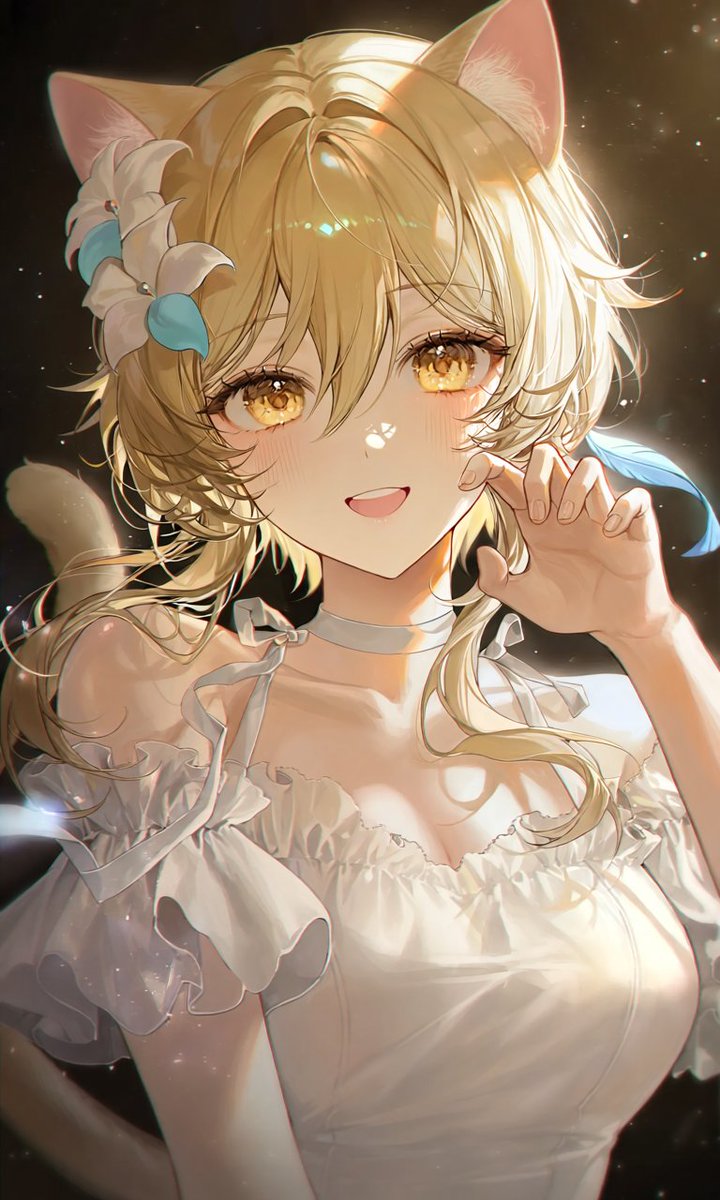 xencers_'s tweet photo. Neko Lumine wants to play! 🐱✨
Sweet cat paw (1) vs. Playful fang (2)...
Which side of kitty Lumine do you prefer? 👇🐾
#GenshinImpact #Lumine #Neko #Catgirl https://t.co/212nZOVLHX