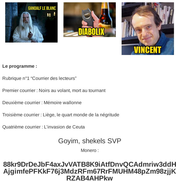 FourNinesFineK9's tweet photo. #dempart
S11E27: “Le quart monde de la négritude”
Les participants:
Diabolix
.@G8ND8LFHH .@thewhitedruid18
.@reynouard1969 https://t.co/cuzKkg6oZD #VincentReynouard
Durée:
# 03:27:45.76 https://t.co/wxo2tqTtXm