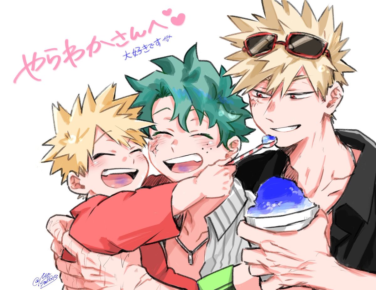 yarawakagohan's tweet photo. 雅軌さん(@masakix13)より勝デ🧑‍🧑‍🧒のイラストをいただきました🙏
サマバケ！でかき氷食べる勝デ🧑‍🧑‍🧒！舌がブルーハワイ色になっちゃってるのかわいい……！これからひと口食べる勝ﾁｬﾝもお揃いになる…かわいい…！
雅軌さん本当にありがとうございました𝗟𝗢𝗩𝗘！ https://t.co/eoq82NqgCD