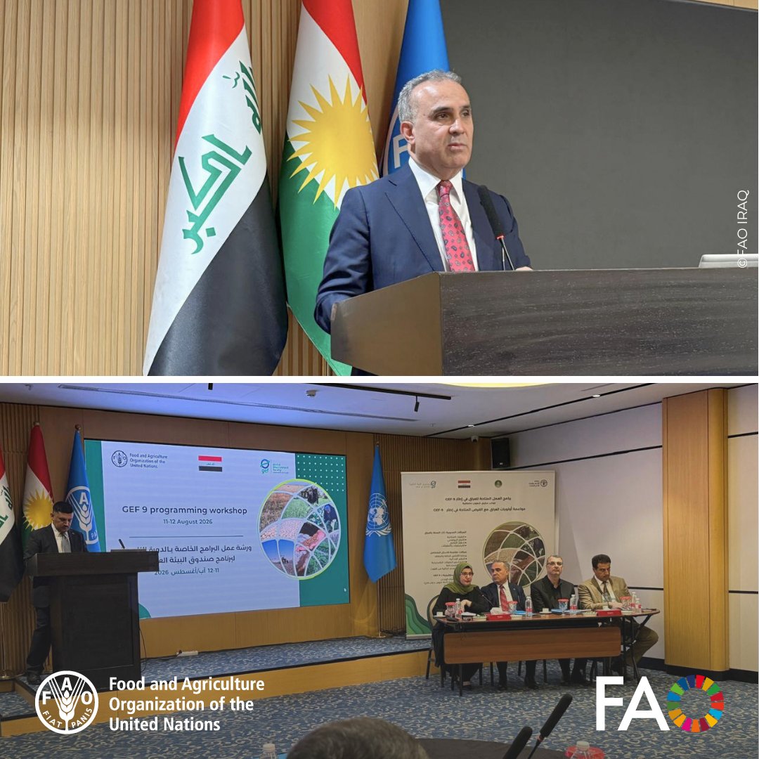 FAOIraq's tweet photo. FAO Representative in Iraq @shajjhassan, and experts from FAO HQ, RNE and FAO Iraq joined 26 government representatives from the Ministries of Environment, Agriculture and Water Resources, the General Secretariat of the Council of Ministers and other government partners. https://t.co/QT7tRNOSNg