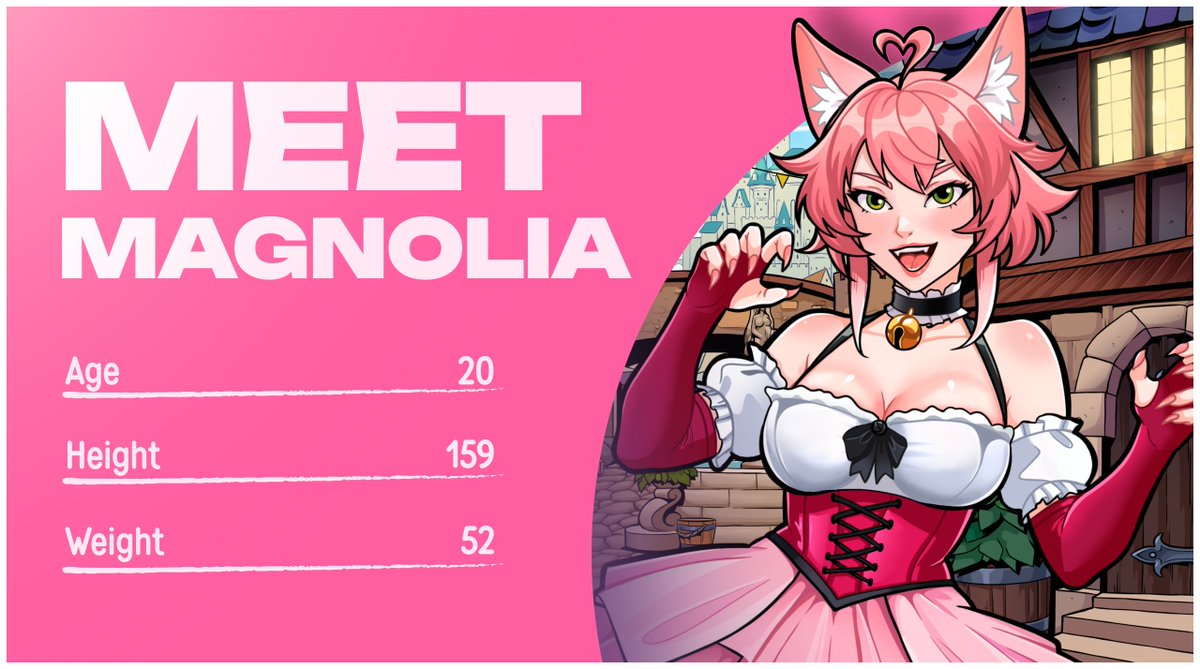 4ny_Studio's tweet photo. 🐾 The first character we’d like to introduce you to today is Magnolia - a playful catgirl who loves extravagant outfits, teasing her fans, and always being the center of attention.

Cute, confident, and just a little dangerous. 😼
#anime #waifu https://t.co/PsDOp8Uvsv