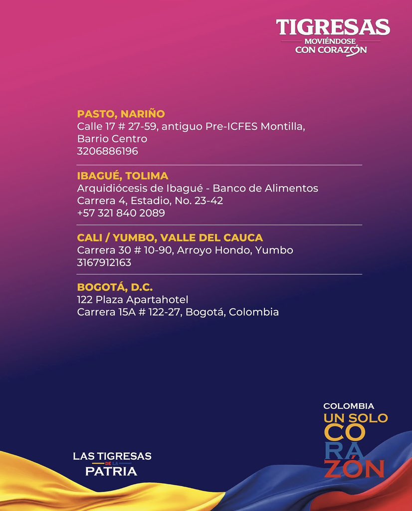 jrestrp's tweet photo. Hoy quiero invitar a todos los colombianos, junto a mi señora Tatiana Céspedes, a sumarse a #ColombiaUnSoloCorazón, la campaña liderada por la Primera Dama de la Nación, Ana Lucía Pineda, y las Tigresas de la Patria, para llevar ayuda y esperanza a las familias afectadas por el terremoto.

Aquí encontrarán las tres cuentas oficiales habilitadas para realizar sus donaciones. Cada aporte, sin importar su tamaño, puede convertirse en alimento, agua, abrigo y esperanza para quienes hoy más lo necesitan.

Porque cuando enfrentamos momentos difíciles, demostramos quiénes somos: un país que se une, que es solidario y que nunca abandona a los suyos. 

Somos Colombia, somos un solo corazón.