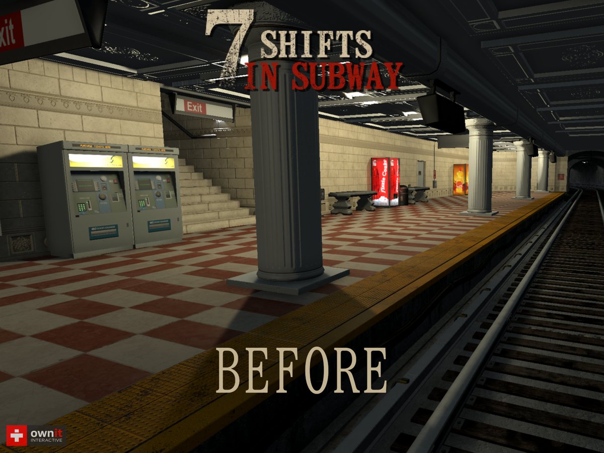OwnItStudio's tweet photo. BEFORE → AFTER 

A little look at how 7 Shifts in Subway has evolved.

Same station. Very different atmosphere.

Which one do you prefer? 

7 Shifts in Subway is out now on PS5
Wishlist it on Steam
https://t.co/daKa3g3mNT

#7ShiftsInSubway #IndieGame #HorrorGame #PsychologicalHorror #IndieDev #GameDevelopment #BeforeAndAfter