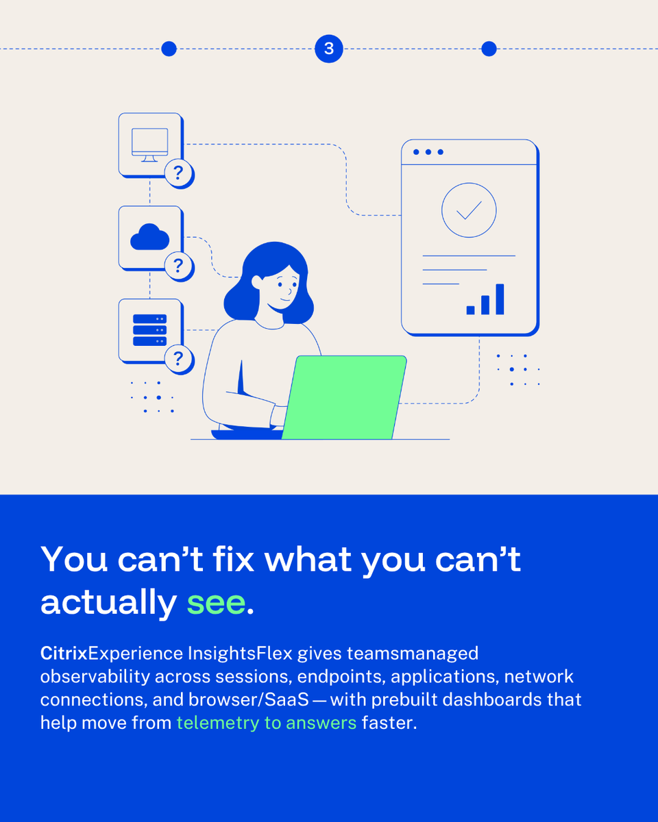 citrix's tweet photo. Not every employee works the same. Your IT shouldn't either.

#Citrix Platform Flex uses persona-based computing to match the right workspace to right worker. Now with Experience Insights Flex and SecurSpaces Flex.™

Explore more: https://t.co/oef5yvGJ3R https://t.co/RDUQoAghJh