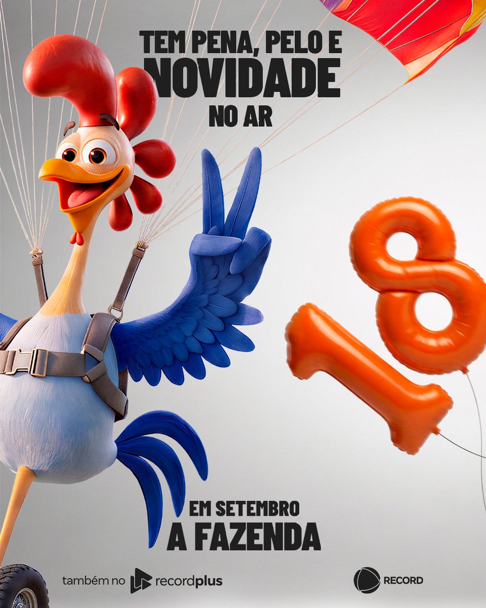 afazendarecord's tweet photo. O Galinho mais amado do Brasil está preparando uma temporada cheia de novidades 🤠 Prepare-se para um elenco que vai entregar muito fogo no feno! 🔥

 A nova temporada de #AFazenda estreia no dia 14 de setembro 🤩 https://t.co/0W2mTYryl3