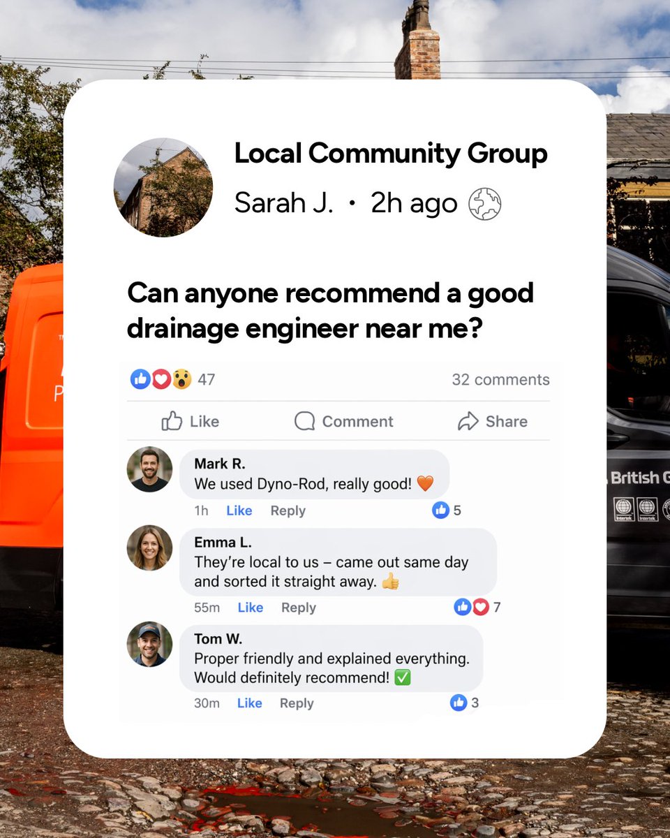 DynoThames's tweet photo. “Can anyone recommend a good drainage engineer near me?” 👀

We’ve all seen (or posted) it… Because you don’t just want a quick fix—you want someone you trust 🤝 

Local, reliable, and backed by a national team 🧡 

👉 https://t.co/nbfvbIMJ6H https://t.co/mLx4XurJ8F