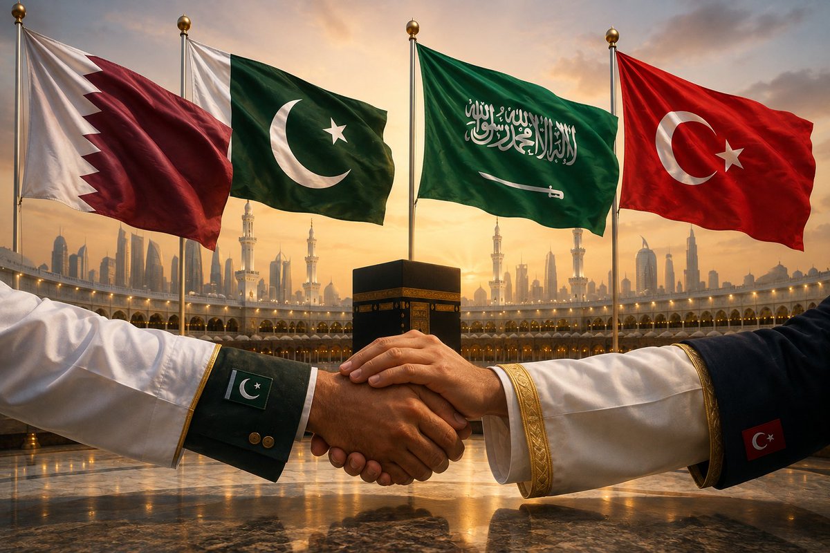 TheunknownMenpk's tweet photo. 🔺🇵🇰🇶🇦🇸🇦🇹🇷 BREAKING: Qatar has officially welcomed the Makkah Defence Agreement between Pakistan, Saudi Arabia and Türkiye, describing it as a significant achievement for regional cooperation and security.
#Pakistan #Qatar #SaudiArabia #Türkiye #Makkah https://t.co/UMQStIS6G9