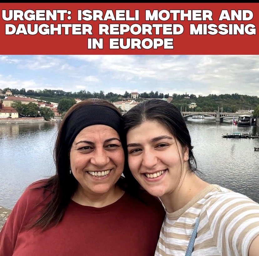 Aaron710David's tweet photo. 🚨 MOTHER AND DAUGHTER REPORTED MISSING IN EUROPE
Israeli mother Meli Yehalomi and her daughter Liel Yehalomi have been reported missing after losing contact while traveling in Europe.
The two were last heard from on Friday, August 7, 2026, prompting an appeal for information.
📍 The image shows the Vltava River and Prague Castle area in Prague, Czech Republic. They were later reported missing after being in contact from Vienna, Austria.
Anyone with information is urged to contact local authorities or the Israeli Embassy in Vienna at +43-676-3672304.
Please share to help bring attention to their case. 🙏🇮🇱