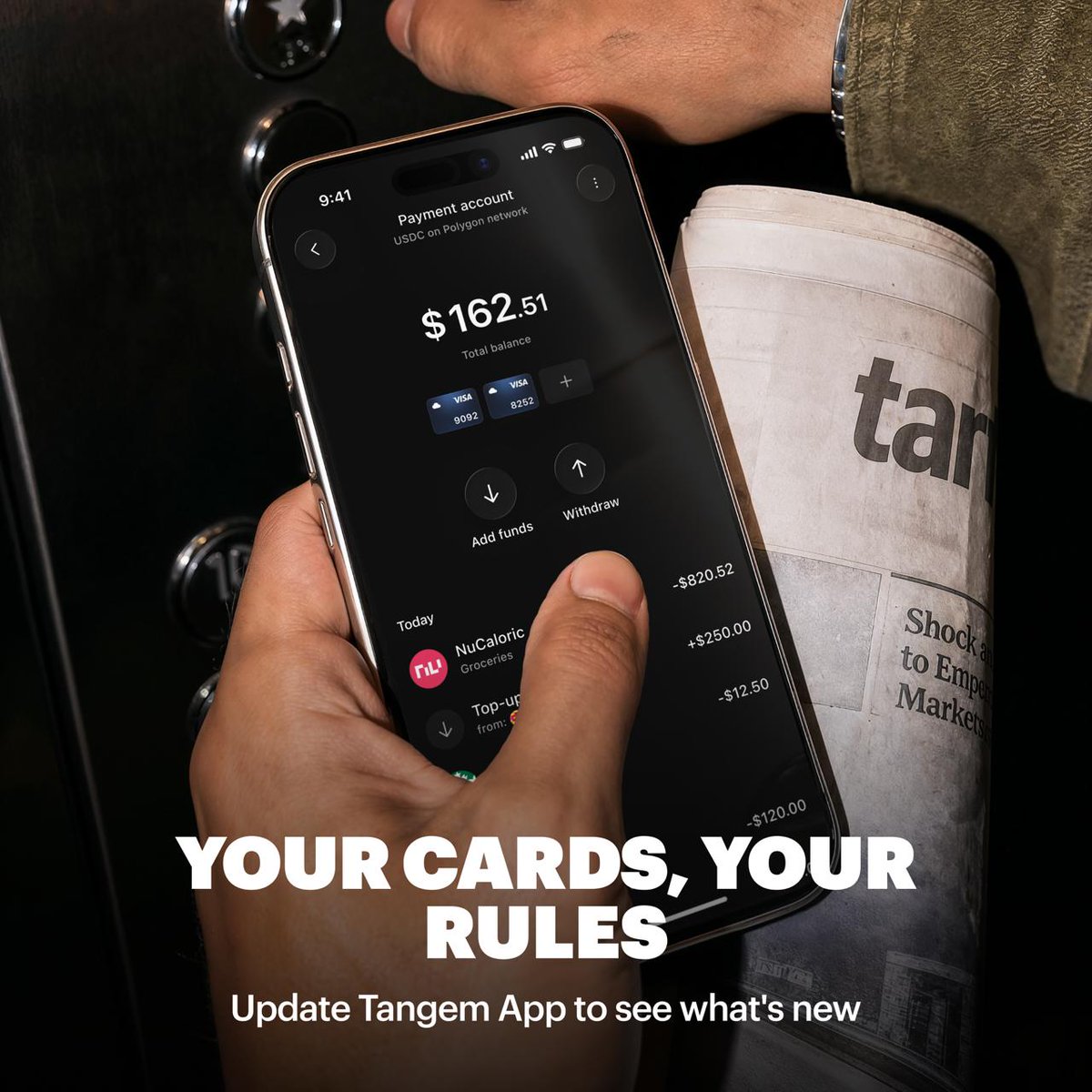 Tangem's tweet photo. 💡One wallet. Different payment cards for different ways you spend.

Get Tangem Pay for FREE: https://t.co/wYvGwMPAAm https://t.co/tcTemp9KfU