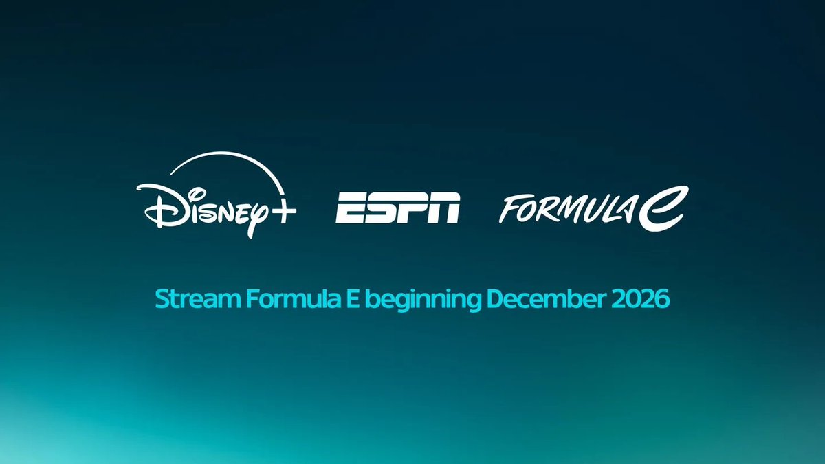 anael_tw's tweet photo. 🟢 @DisneyPlus signe un accord pluriannuel avec la #FormulaE pour devenir le diffuseur mondial en streaming du championnat dans 144 territoires dès la saison 2026-2027, retransmettant en direct l'ensemble des essais, des qualifications et des courses.
🔗 https://t.co/0jQZzIoktS https://t.co/Nj3CX2ulK5