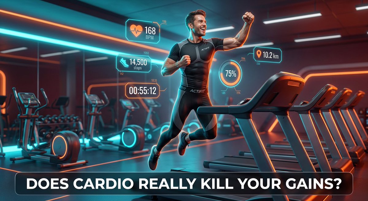 Actifit_fitness's tweet photo. Cardio doesn’t steal your gains.
Poor recovery does.
Keep conditioning under 25 min on lifting days.
Walk more—those steps never hurt your muscle.
Lift first, then sprint.
Your heart and quads can coexist.
What’s your go-to conditioning move? #CardioGains #Actifit https://t.co/aXqPWWSznl