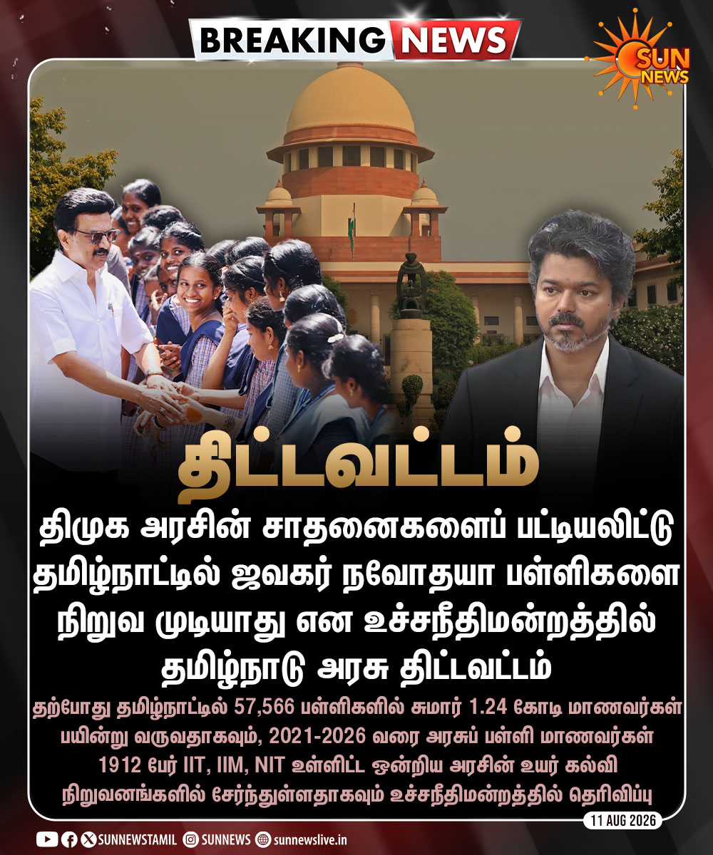 sunnewstamil's tweet photo. #BREAKING | தவெக அரசுக்கு கை கொடுத்த திமுகவின் சாதனைகள்!

#SunNews | #TVK | #DMK | #NavodhyaSchools https://t.co/PzaRDwNdAi