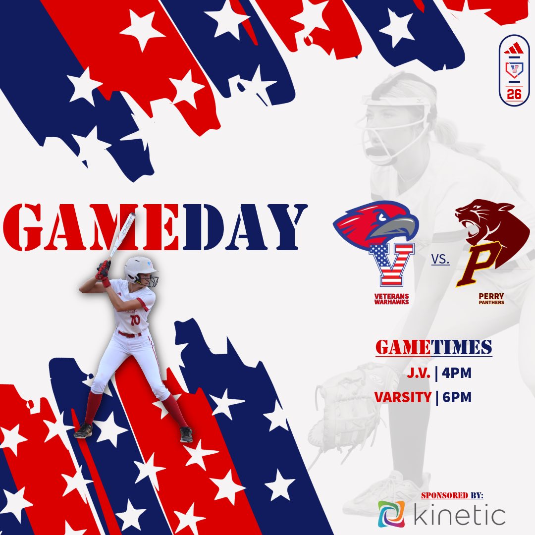 _VHSSoftball's tweet photo. IT’S GAMEDAY, WARHAWK NATION! 

The Warhawks are back in action TODAY as we take on the Perry Panthers!

JV gets us started, followed by Varsity under the lights. Come out, fill the stands, and bring that Warhawk energy! 💪

#GoWarhawks | #VHSSB26 | #ForTheV https://t.co/KfXUV44VHo