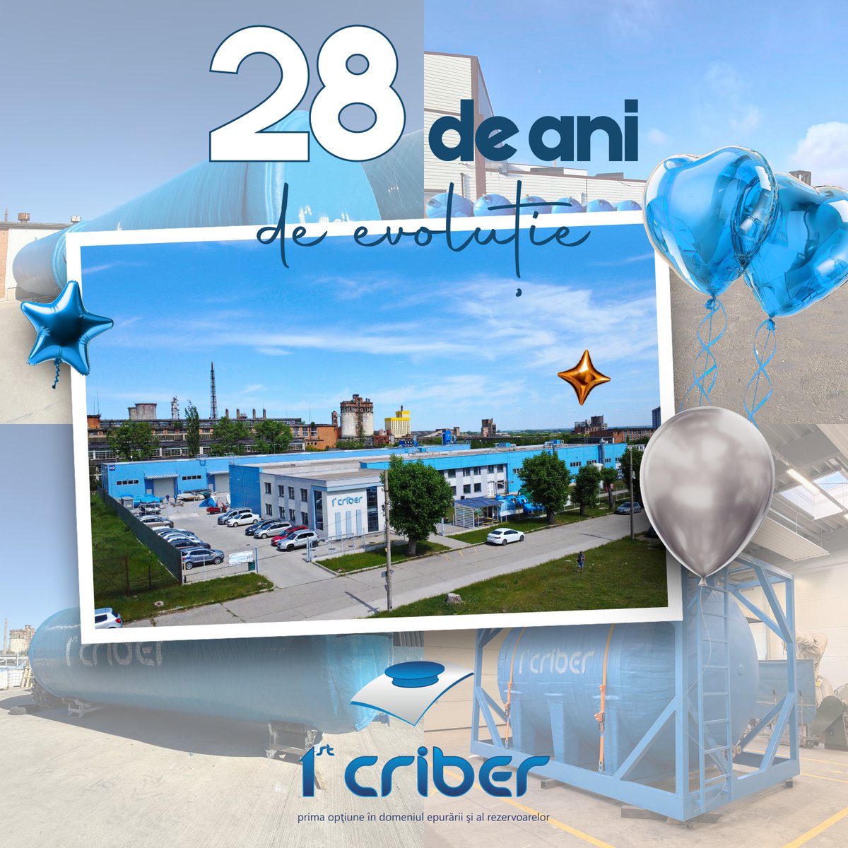 1stcriber's tweet photo. 🎉 28 de ani de CRIBER NET! 🇷🇴

Din 1998, creștem prin proiecte, tehnologie și, mai ales, prin oamenii care ne sunt alături. 💙

Mulțumim colegilor, clienților și partenerilor!

#28Ani #1stCriber https://t.co/W1fARXtwBZ