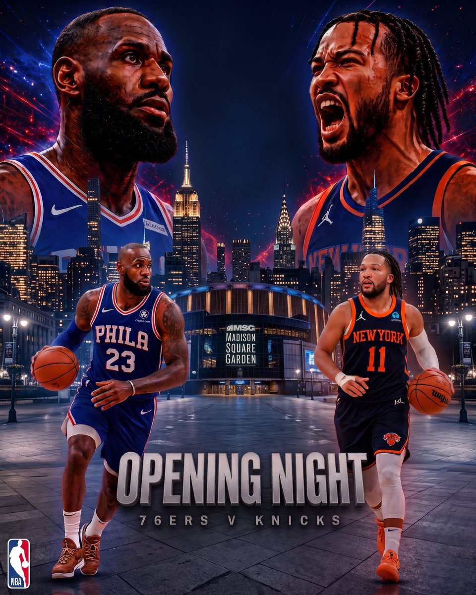 Complex's tweet photo. The 76ers will face the Knicks at Madison Square Garden on NBA Opening Night, Oct. 20. https://t.co/N4CRP4TGxK