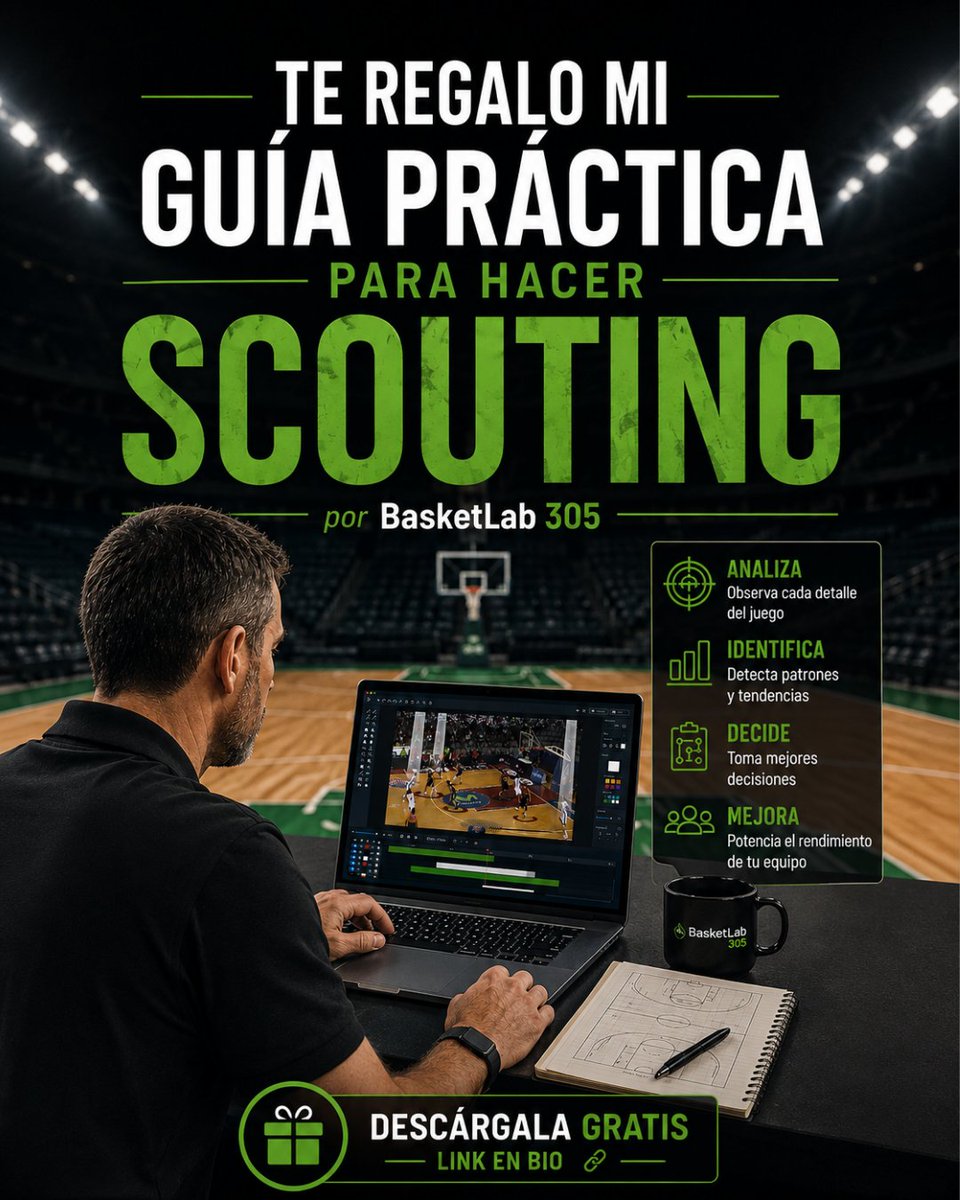 BasketSocutRG9's tweet photo. Llevo muchos años entrenando y analizando baloncesto.
He escrito una guía práctica para hacer scouting sin Synergy ni analista.
RT + sígueme para que te pueda escribir por MD 📩
Si no te llega el MD, el link está en el último tuit de este hilo 👇 https://t.co/oQx2bqdfS8