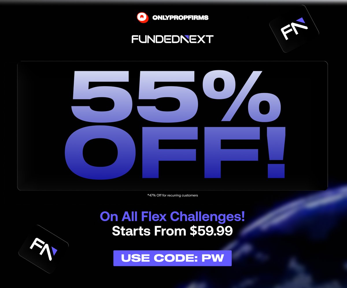 onlypropfirms's tweet photo. 55% Off Flex Challenges At FN! 💨
- 55% Off All Plans
- 95% Profit Split
Use Code: PW https://t.co/ivHdjvAJRD https://t.co/fjcs4B9KaV