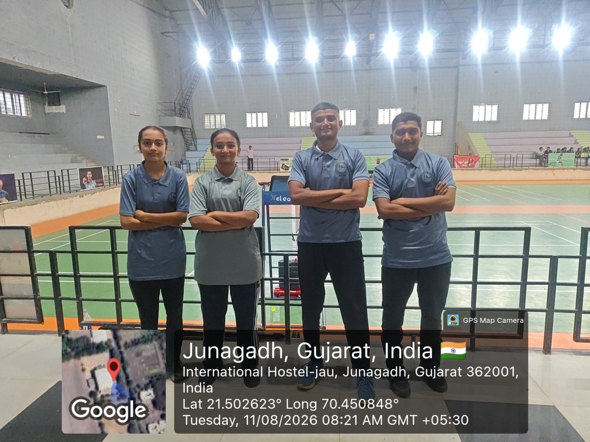 gscveraval's tweet photo. 🏸 GSCV students participated in the Inter-College Badminton Tournament organized by BKNMU, Junagadh on 11 Aug 2026.
Trained by Sports Assistant Mr. Ajaybhai Vadher under the guidance of Principal Dr. Smita B. Chhag.
#GSCV #Badminton #BKNMU https://t.co/mDntGnjK8V