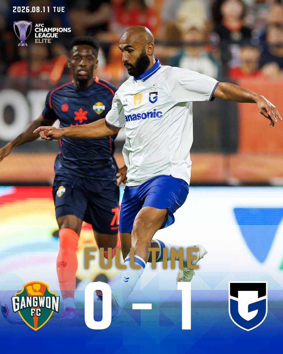GAMBA_OFFICIAL's tweet photo. 120分( +3 )　試合終了 AFCチャンピオンズリーグElite プレリミナリーステージ 江原FC 0-1 G大阪［江陵総合競技場］ #ガンバ大阪 #GAMBAOSAKA https://t.co/2kDMv8pvhj https://t.co/tiHqq1ceW7