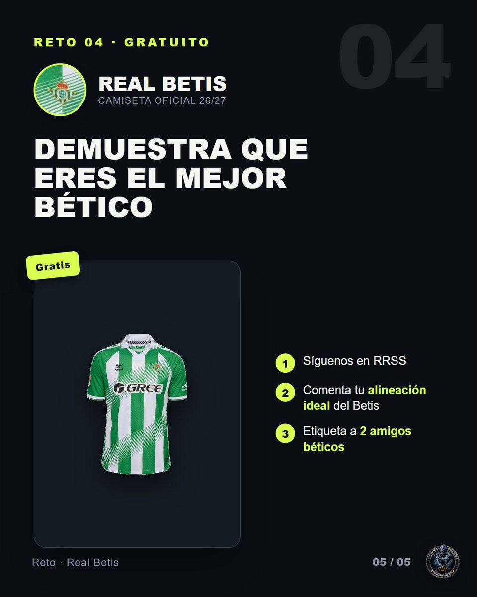 ChipironGame's tweet photo. 4/4 — Y cerramos con el Real Betis 💚🤍

Última camiseta en juego de este pack de sorteos. Ya sabéis la mecánica: seguir, comentar vuestro once bético y etiquetar a 2 amigos.

Suerte a todos — jugamos para ganar, ganamos para ayudar 🏆

#RealBetis #Béticos https://t.co/xeQeXvHPWJ