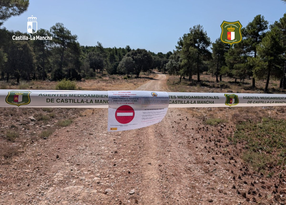 AAMM_JCCM's tweet photo. ⚠️ Del 11 al 13 de agosto: prohibido el acceso motorizado a zonas forestales señalizadas de Cuenca y Guadalajara.

🔥 Medida preventiva frente al riesgo de incendio.

#EclipseSolar2026 #AgentesMedioambientales
Cuenca: https://t.co/0wc31tqy1H
Guadalajara: https://t.co/OONhvg7Nyg https://t.co/t8NZeNAFsa
