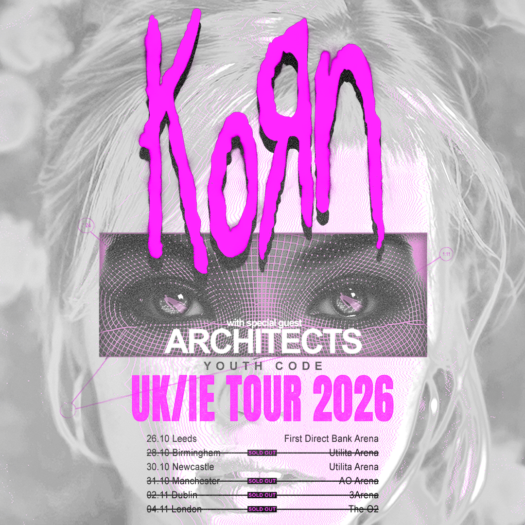 fdarena's tweet photo. The tour starts HERE. Have you got your tickets yet?🤘

@Korn kick off their UK/IE 2026 Tour at first direct bank arena, with @Architectsuk and @youth_code  joining them.

📅 26 October
🎟️ Get your tickets now before they sell out! https://t.co/1FvwQmweIy https://t.co/raBqhfhJgK