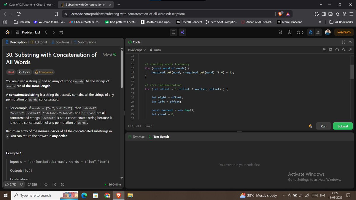 RishabhPal8931's tweet photo. day10 of #codingday , this tokk my three hours to solve a sliding window hard problem but still failed to solve complete my 3 of 5 daily tasks and create a my own mini router like react router.
#mern #devlopment #buildingsolution https://t.co/dw3x4ATXfy