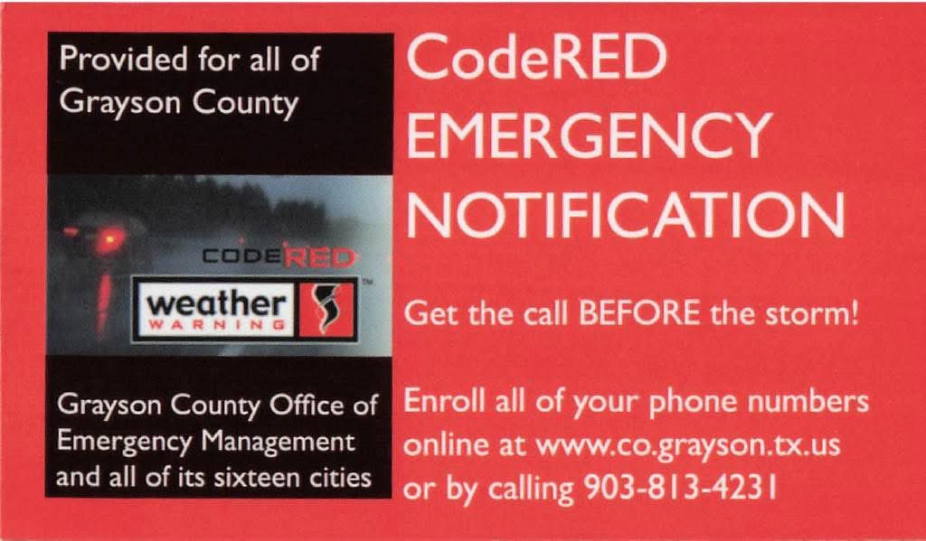GraysonCounty's tweet photo. 🚨CODERED ENROLLMENT INFORMATION🚨

CodeRed alerts from us and all of our cities use the following phone number. THIS INCLUDES THE AUTOMATED WEATHER ALERTS FROM CODERED. 

THE PHONE NUMBER IS +1 (206) 536-3695.

Please add this number to your known contacts so you recognize it and answer it!

You can enroll by calling 903-813-4231 or by clicking the following link: https://t.co/79Nl6uxbt1