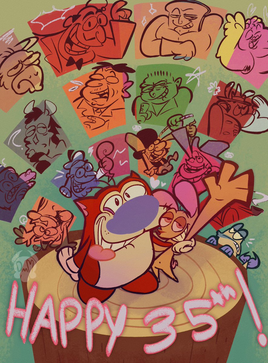 DEADMANMAC's tweet photo. Happy anniversary to my favorite cartoon ever made ever :D #renandstimpy https://t.co/6t04h3ro04