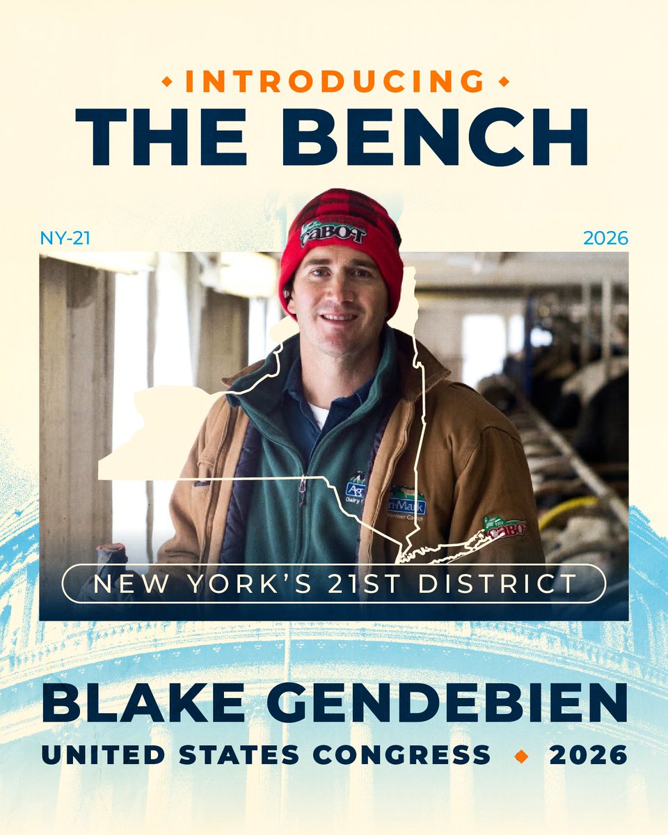 ElectTheBench's tweet photo. Introducing our newest member of The Bench, Blake Gendebien! Blake is running for #NY21 because he's seen firsthand how Washington has failed the North Country.

Blake has spent his life fighting for the North Country — and he'll bring that same fight to Congress. https://t.co/GOuQkTmNtj