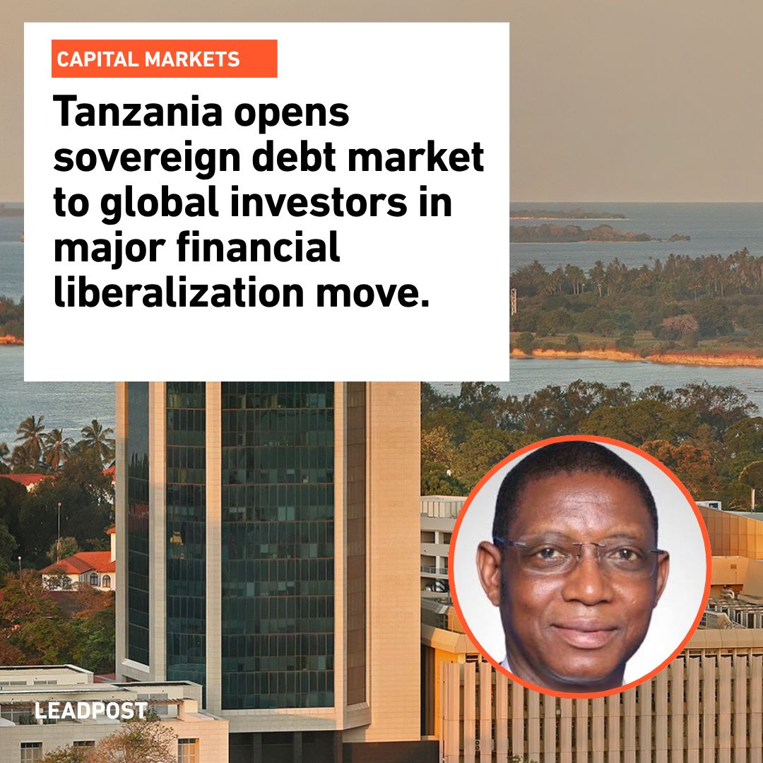 leadpostgh's tweet photo. Bank of Tanzania scrapped restrictions on non-resident Treasury bill and bond investment, effective 6 August. Market now open globally.

Follows December 2024 shift to market-determined rates. Domestic debt: $14.99B (29.6% of total). Entry points from $189. https://t.co/ci158Dxnqc