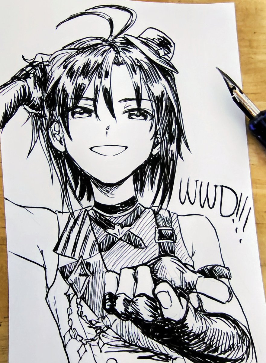Ameneko_illust's tweet photo. リベンジ　WWD菊地真さん
つけペンちょっと慣れてきた…… https://t.co/31qqST37bv