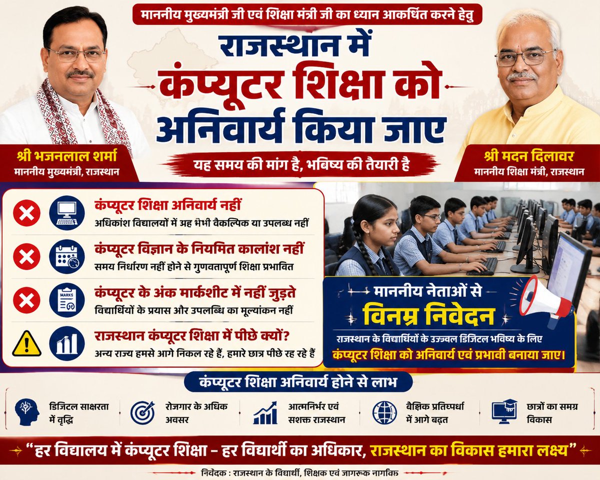 Dinesh24012838's tweet photo. @RajCMO @narendramodi @BhajanlalBjp @ABRSMSchEdu @madandilawar @BhajanlalBjp @DainikBhaskar https://t.co/IWHh5QKDBT